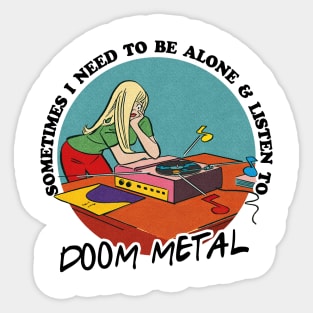 Doom Metal Music Obsessive Fan Design Sticker